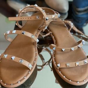 Nicole Miller ankle wrap strap sandals